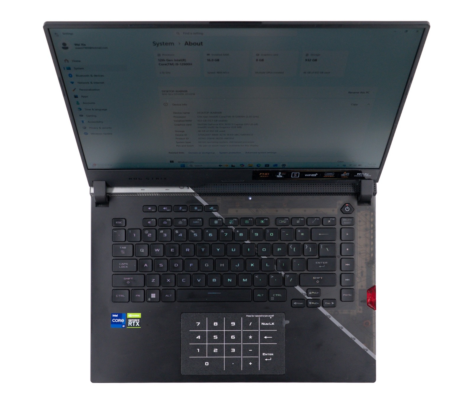 Asus Rog Strix Scar 15.6in G533Z i9 CPU 16GB RAM RTX 3070 Ti 1TB SSD G533ZW-AS94