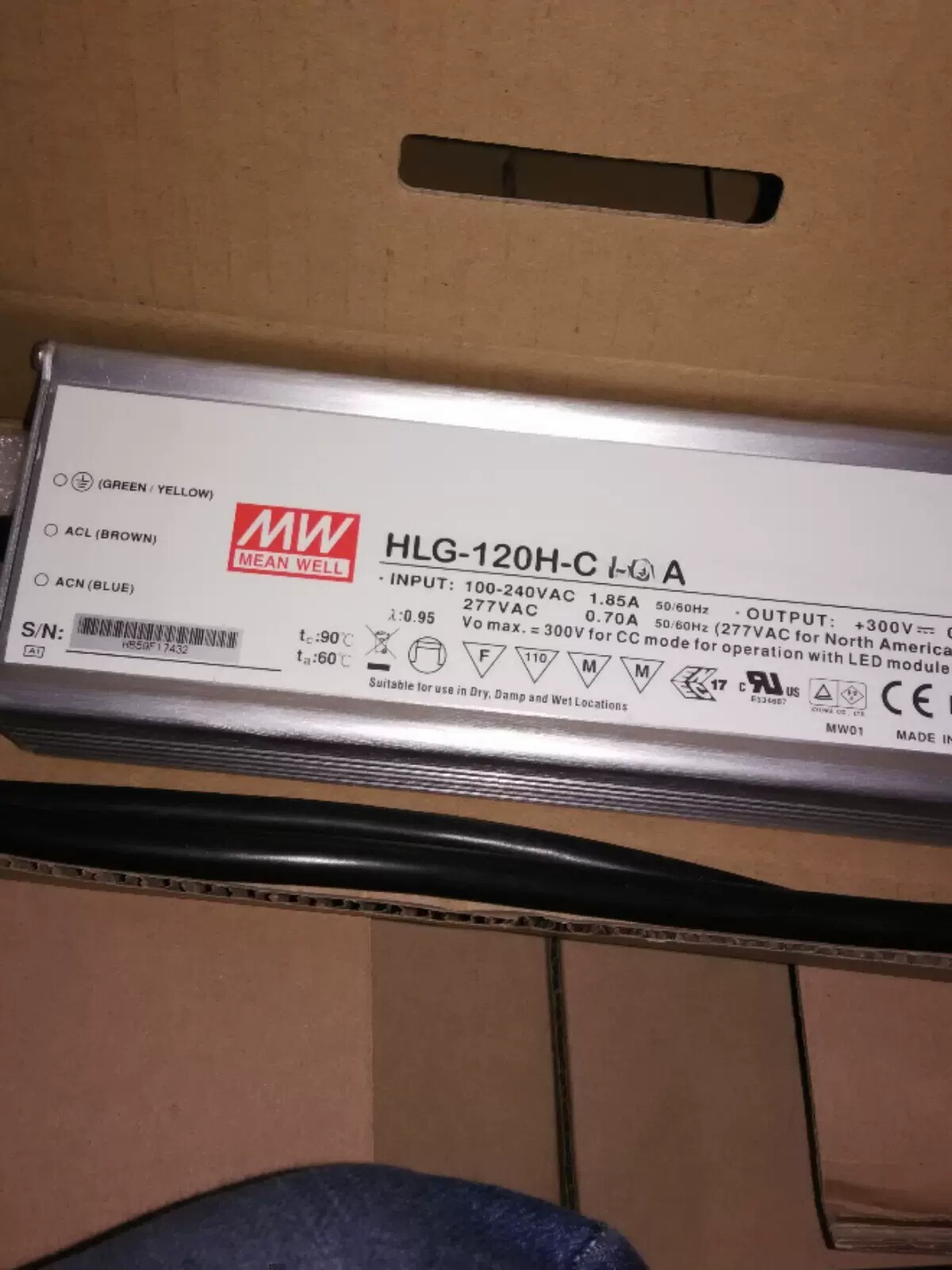 1pcs brand new LED switching power supply HLG-120H-C350A 150W 350mA