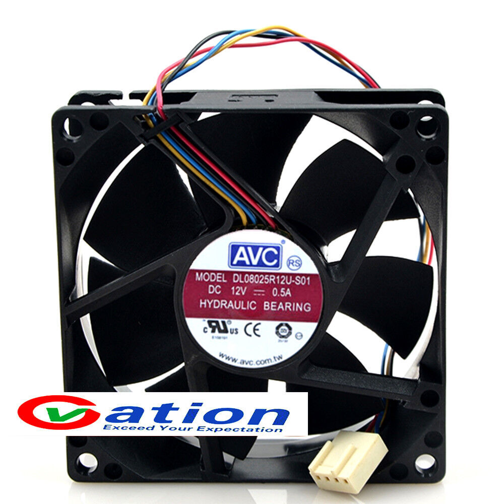 For 1pc AVC DL08025R12U-S01 fan 8025 12V 0.5A 3pin fast shipping Free delivery