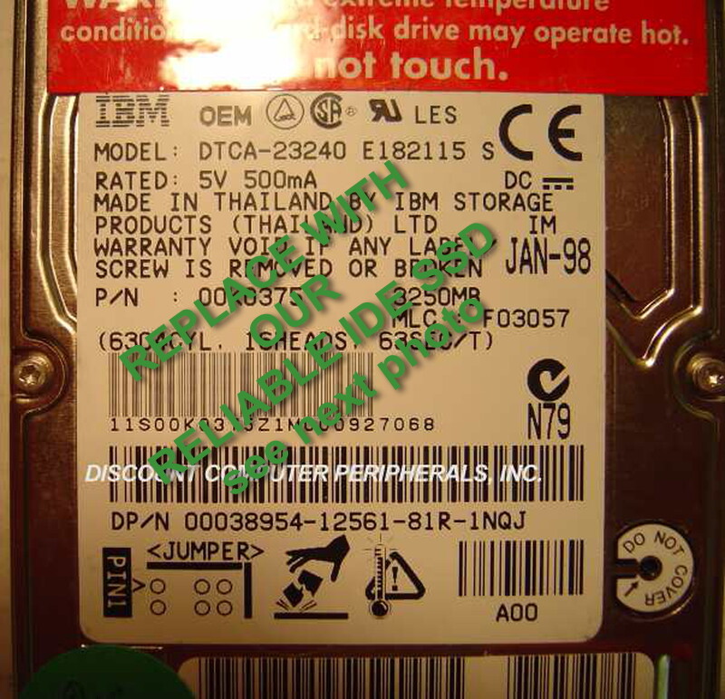 4GB IDE SSD Replace Worn Out DTCA-23240 Hard Drive with 2.5" 44 PIN CF SSD Card