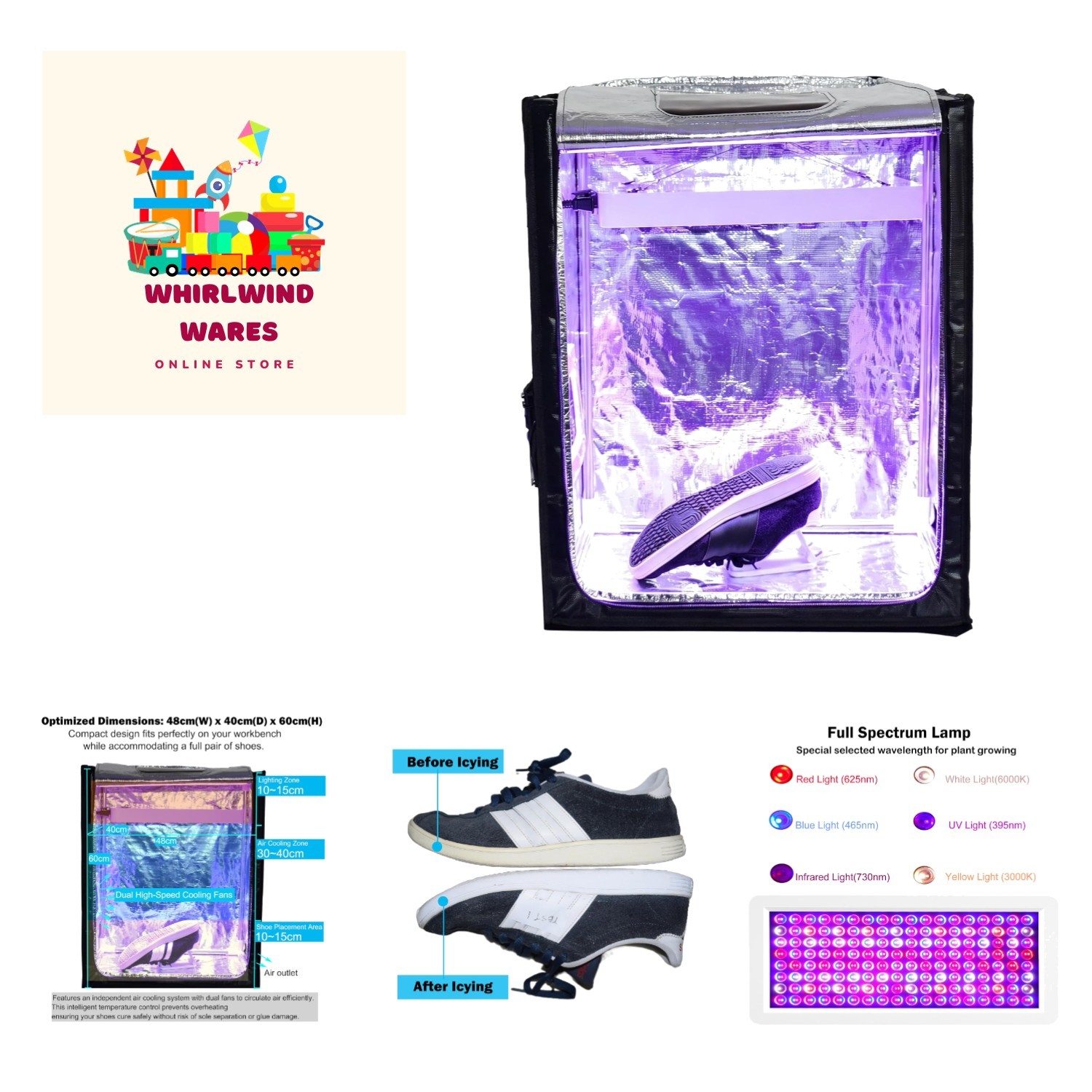 UV Light Box for DIY Icing Box Make Yellow/Oxidized Soles Icing White Again o...