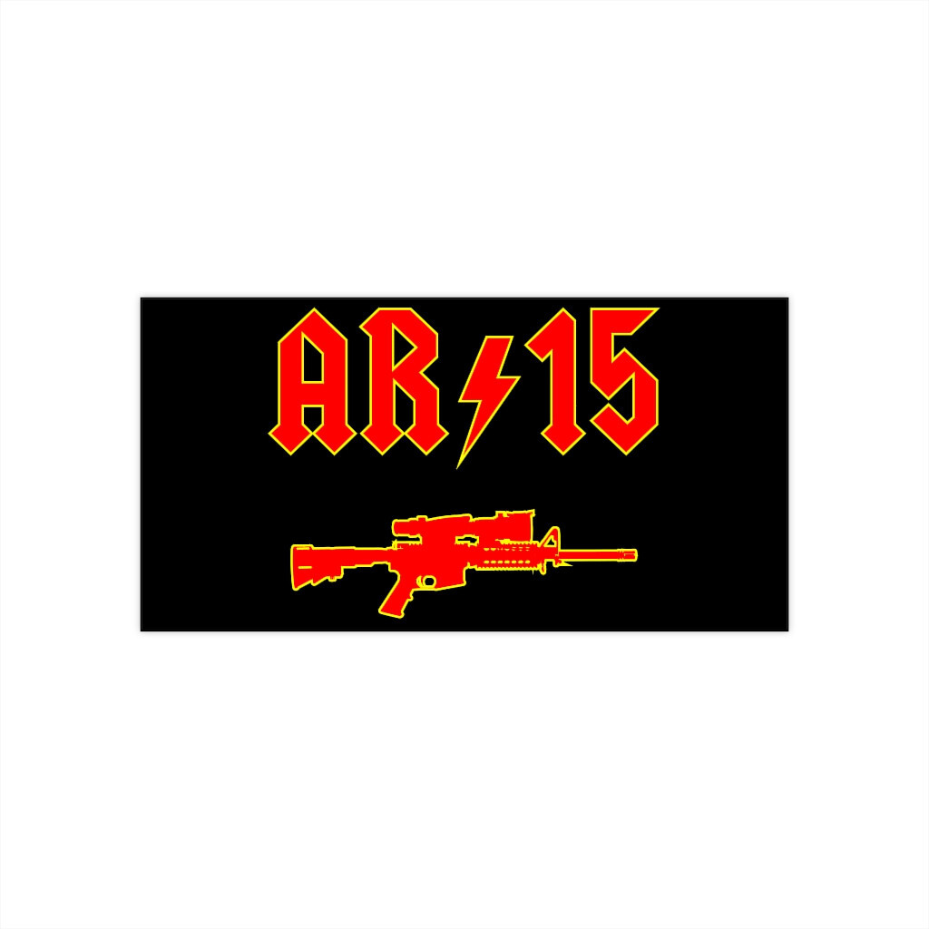 AR/15 Rifle Firearm Gun Weapon AC/DC Parody AR15 AR-15 Bumper Stickers