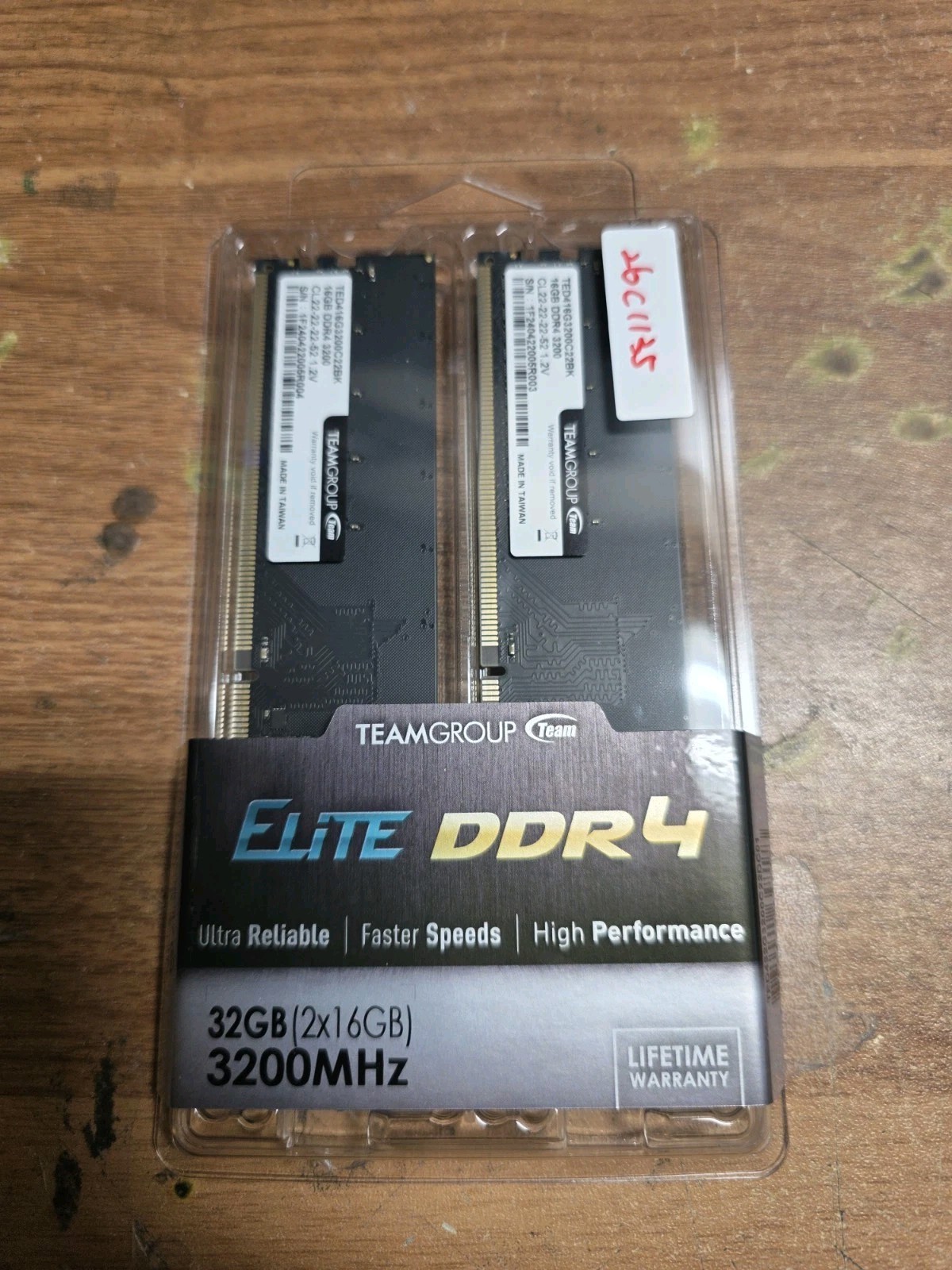 Team Group Elite  TED416G3200C22BK 32GB (2x16GB) DDR4 3200 Memory Ram