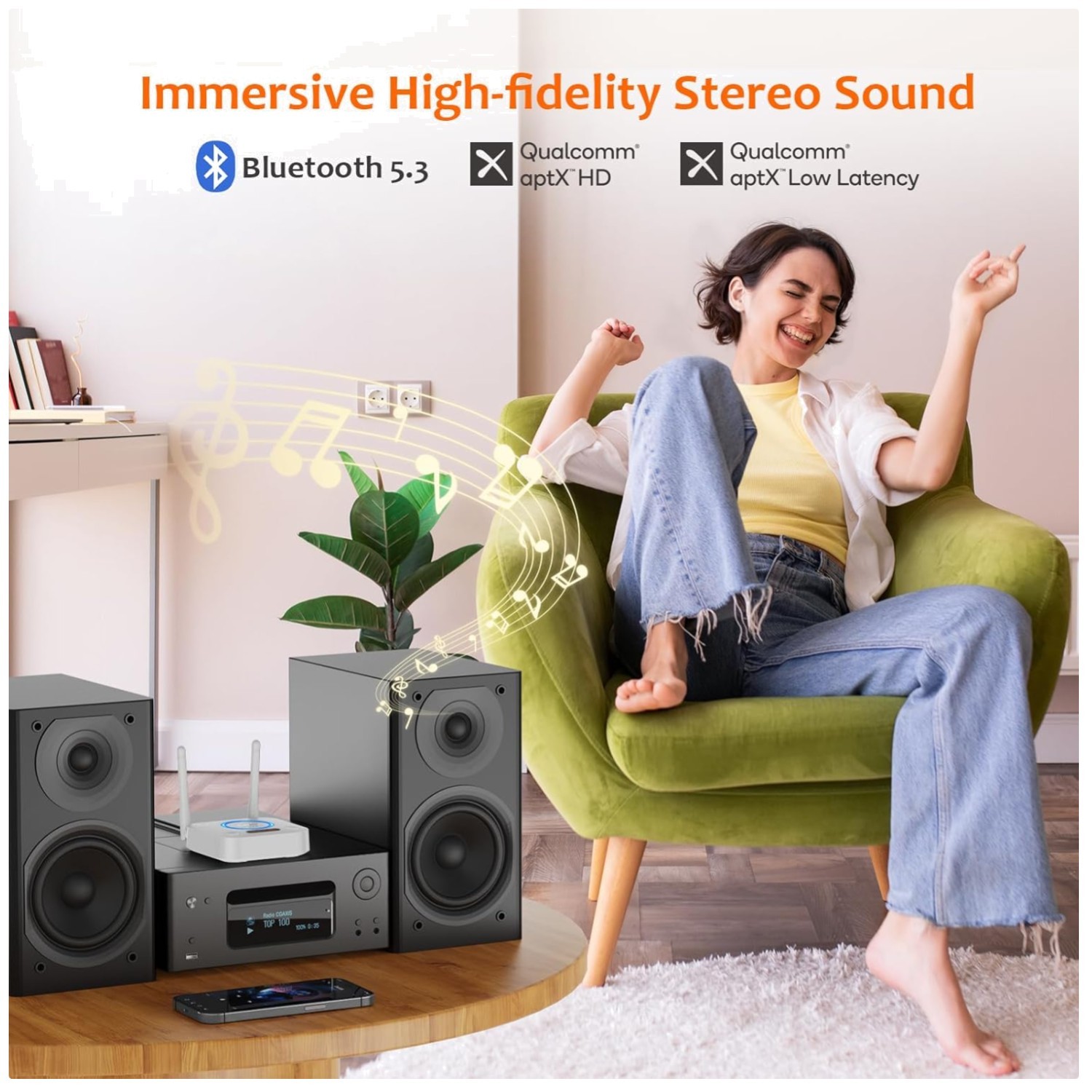 "Upgraded B06Pro Bluetooth Receiver for Home Stereo"