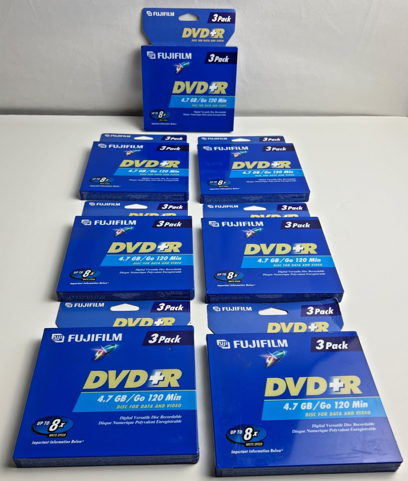 Fujifilm DVD+R  (Lot of 7) New 3-Packs of Discs (Total 21 Discs) 4.75GB