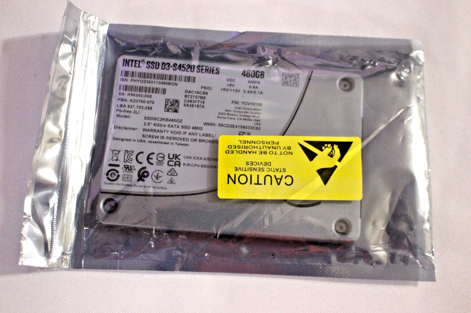 INTEL SSD D3-S4520 SERIES 480GB