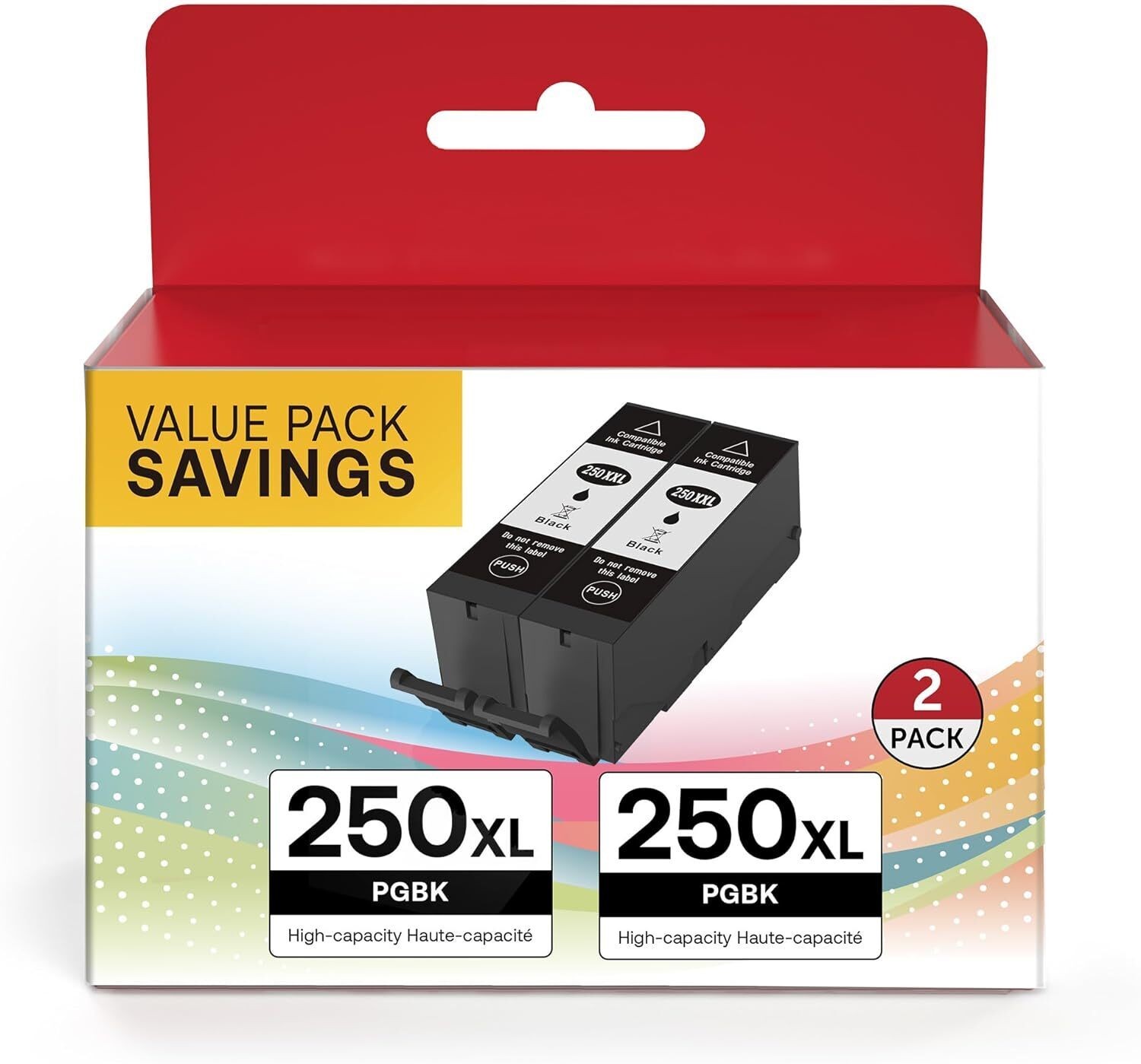 OSIR Compatible Ink Cartridges Replacement for CanonPGI-250XL Pigment Black, 2pk