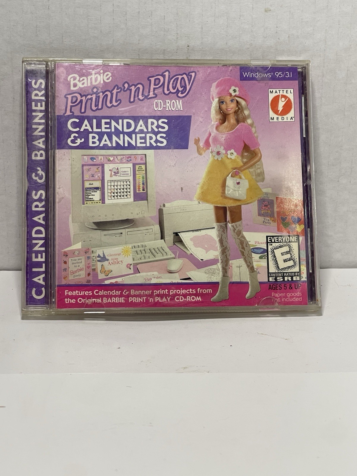 Vintage Barbie PC CD-ROM Lot Print n Play Calendars Screen Styler Win95