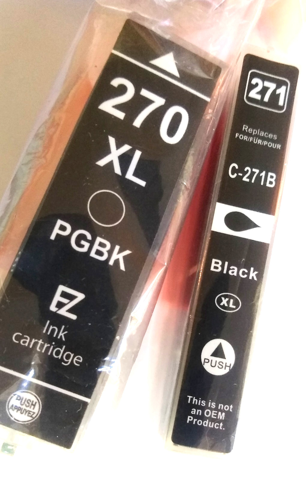 EZ NEW XL Ink Cartridges (1 Each) Canon 270 XL PGBK & 271 XL BLACK Sealed