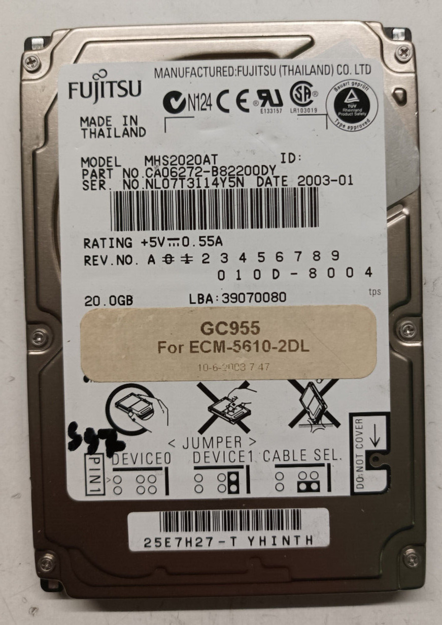 Fujitsu MHS2020AT 20GB CA21317-B55X CA06272 HDD Hard Disk Drive 2.5 IDE PATA
