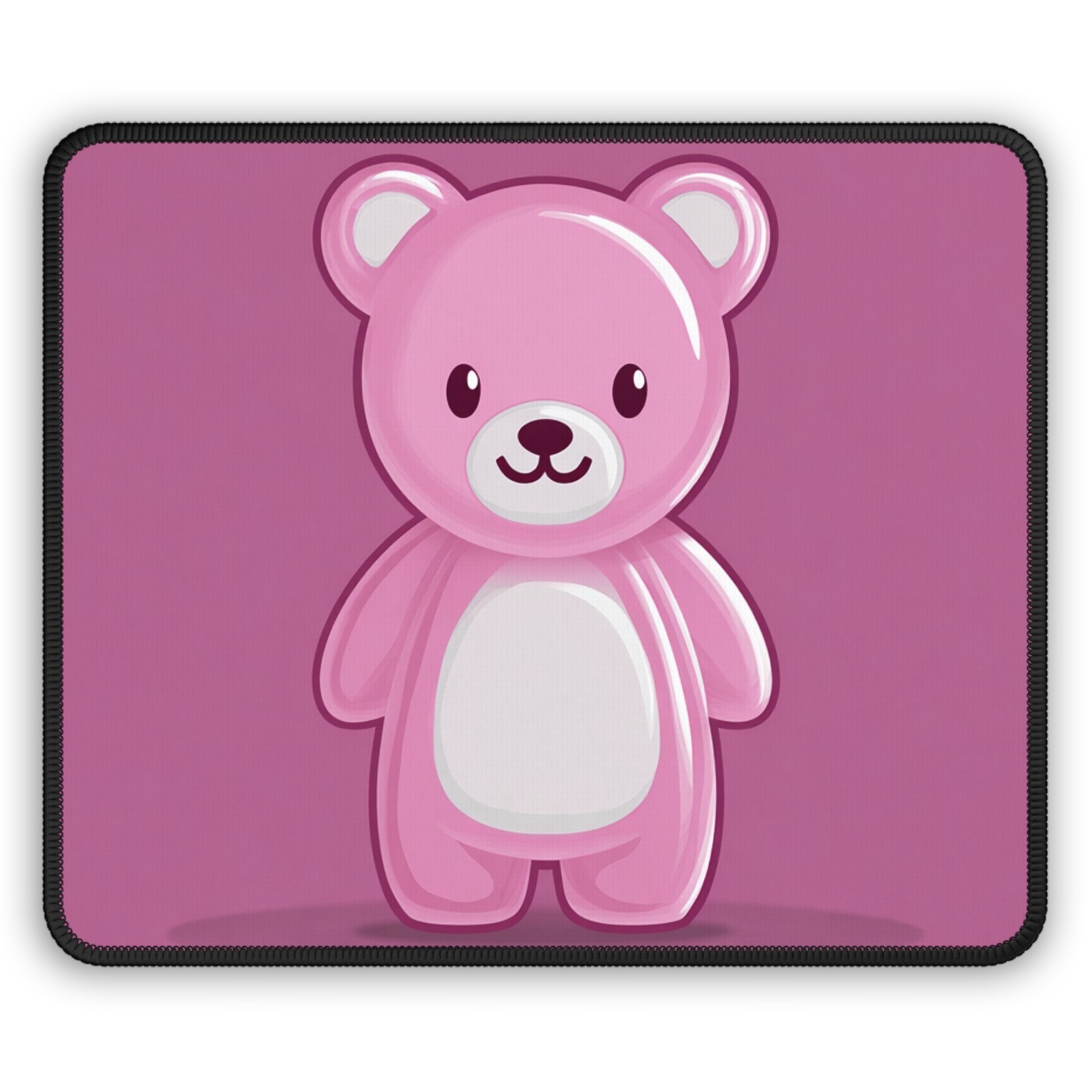 Pink Teddy Bear Gaming Mouse Pad | Cute Kawaii Plush Design