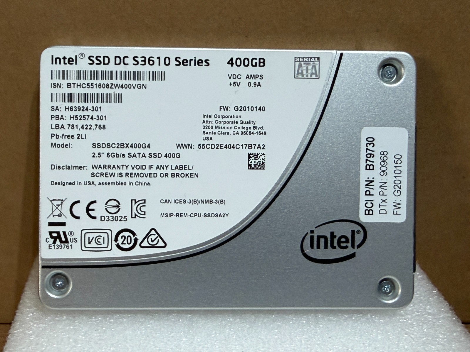 Intel SSDSC2BX400G4 400 Gb SATA 3 6Gb/s 2.5" SSD