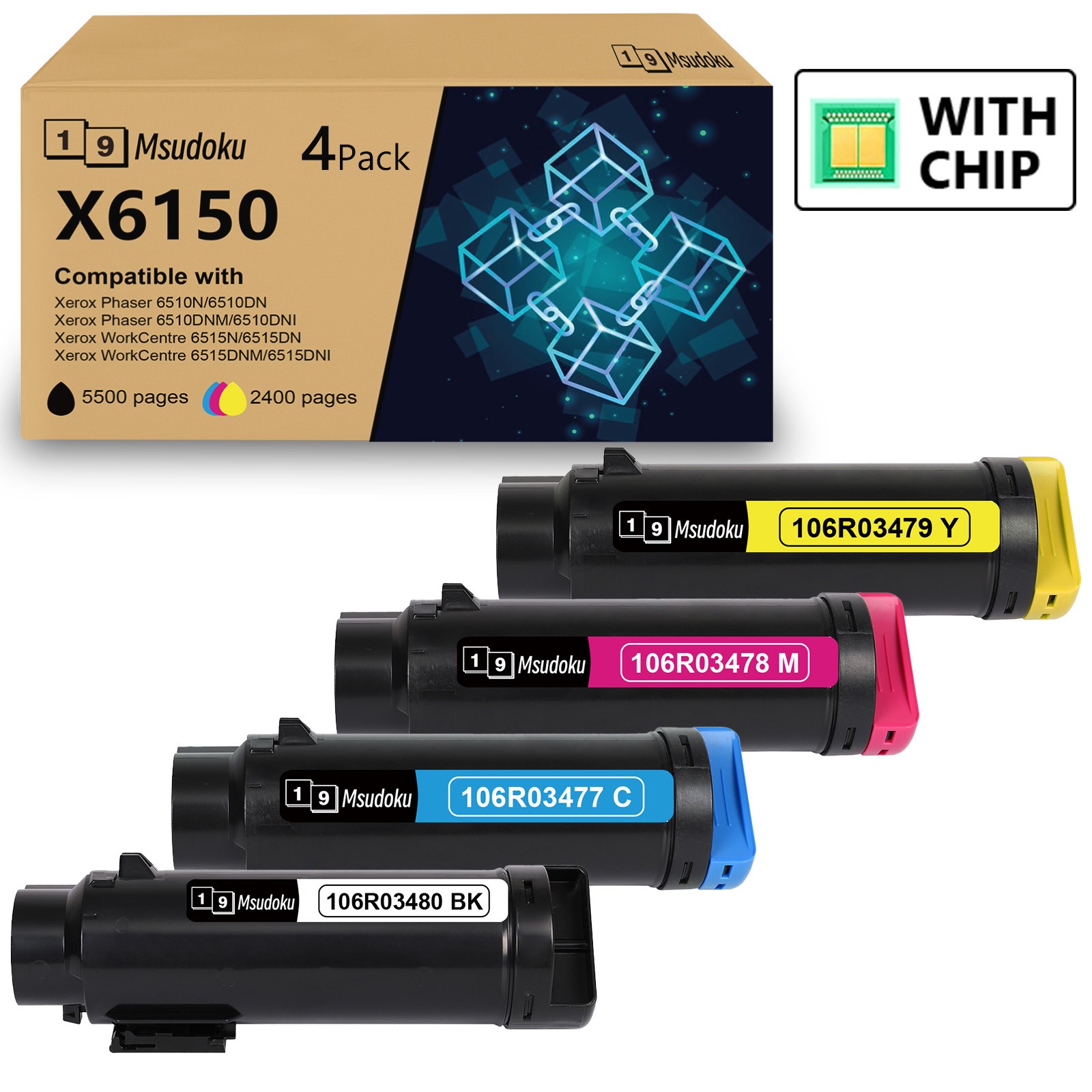 X6510XK Toner Cartridges X6510XC M Y 106R for Xerox Phaser 6510 WorkCentre 6515
