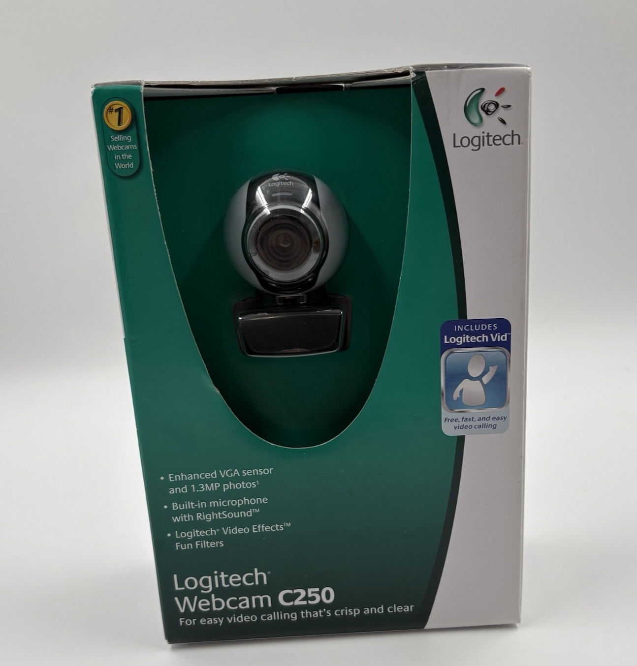 Logitech C250 Webcam USB 1.3MP Photos, Built-In Microphone New In Box Sealed