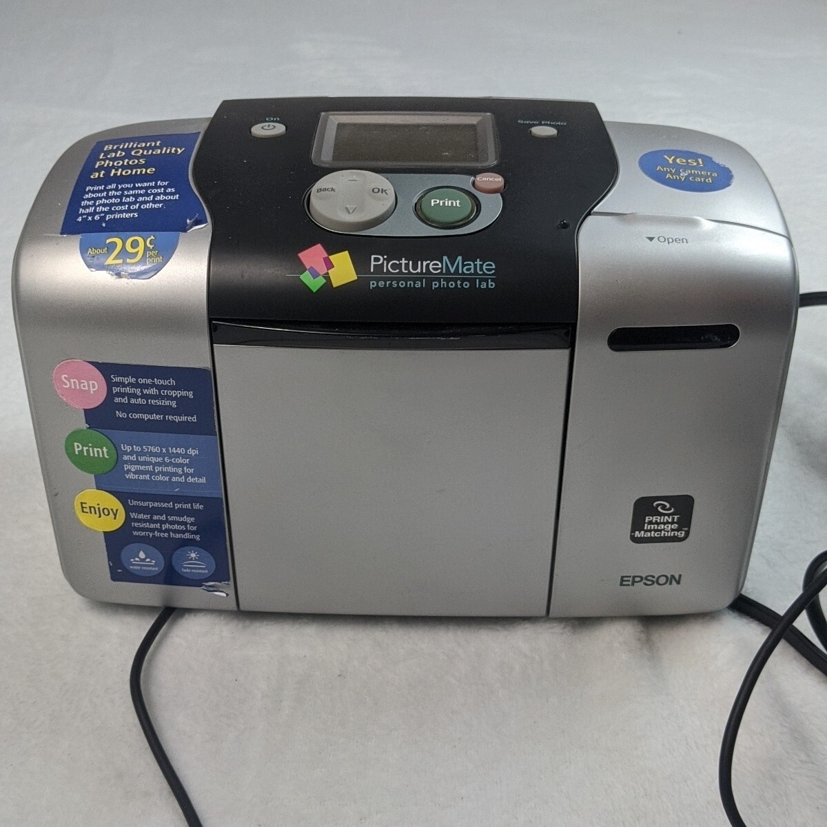 Epson Picture Mate B271A With Power Cord.Powers On