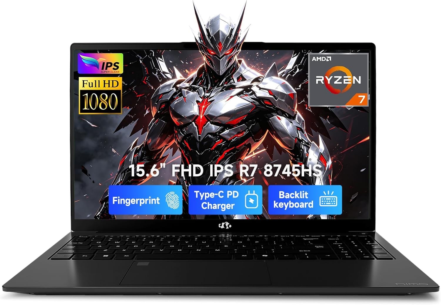 NIMO 15.6" Light Gaming Laptop AMD Ryzen 7 8745HS up to 4.9GHz 32GB DDR5 1TB SSD