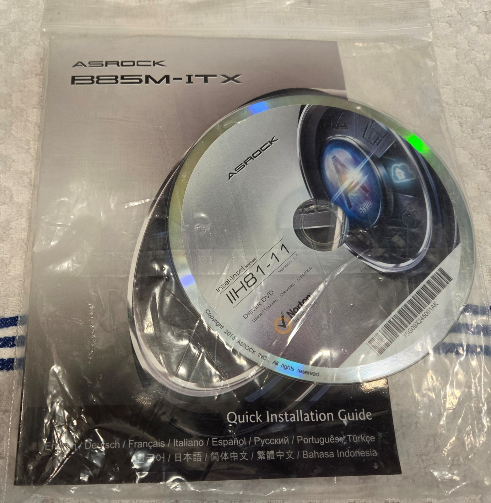 ASRock B85M-ITX Motherboard Quick Guide Intel IIH81-11 Driver DVD Only 2013