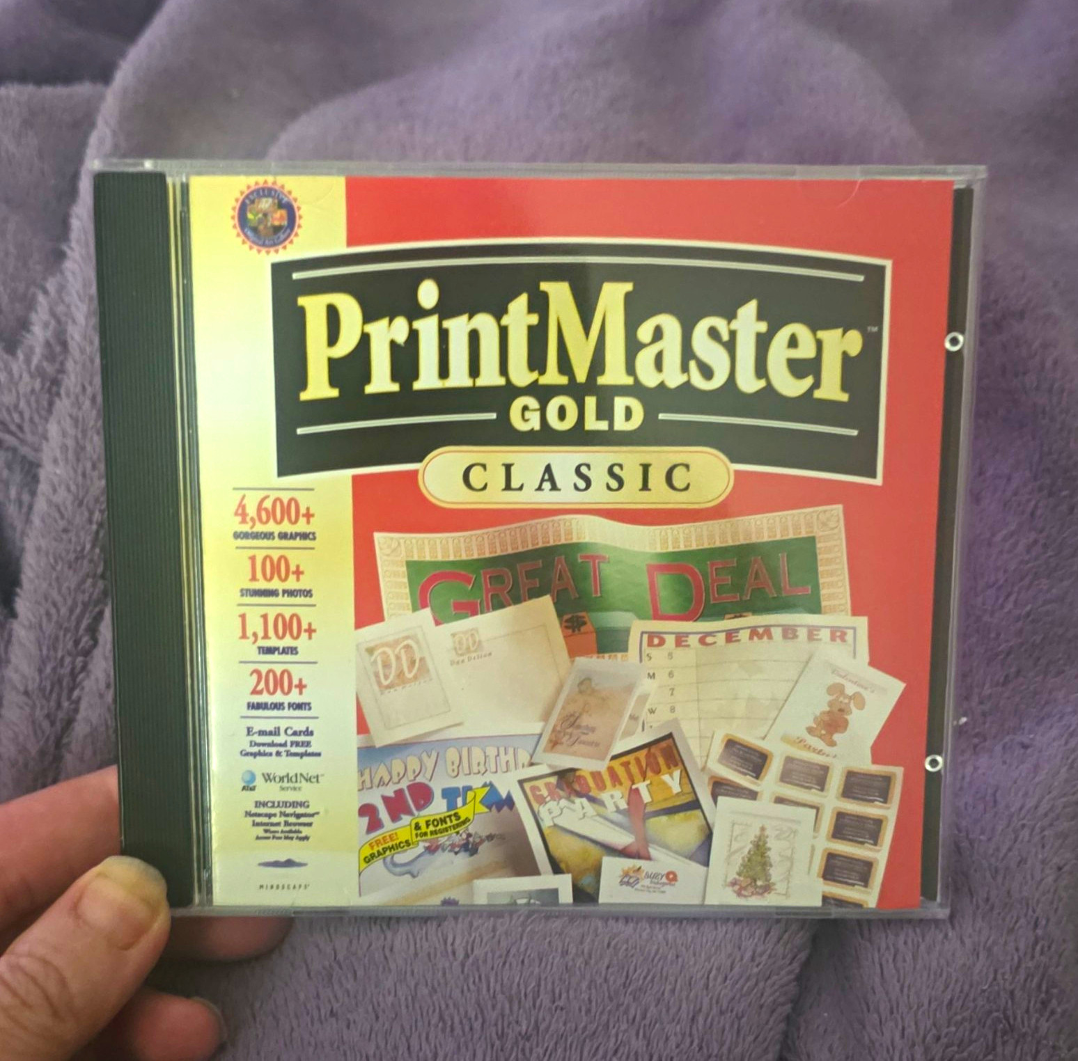 PrintMaster Gold Classic v4.0 CD Desktop 1997 Publishing For Windows 95/3.1