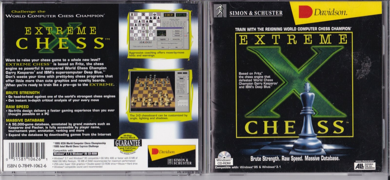 Vintage Extreme Chess (PC CD-ROM, 1995, Windows 3.1/95) *COMPLETE*
