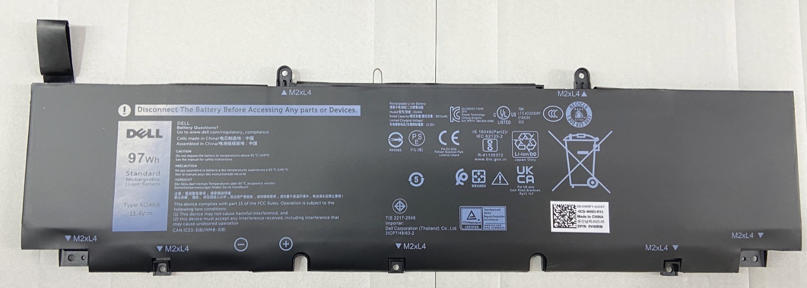 Genuine XG4K6 Battery for XPS 17 P92F P92F001 P92F002 P92F003 01RR3 001RR3 F8CPG