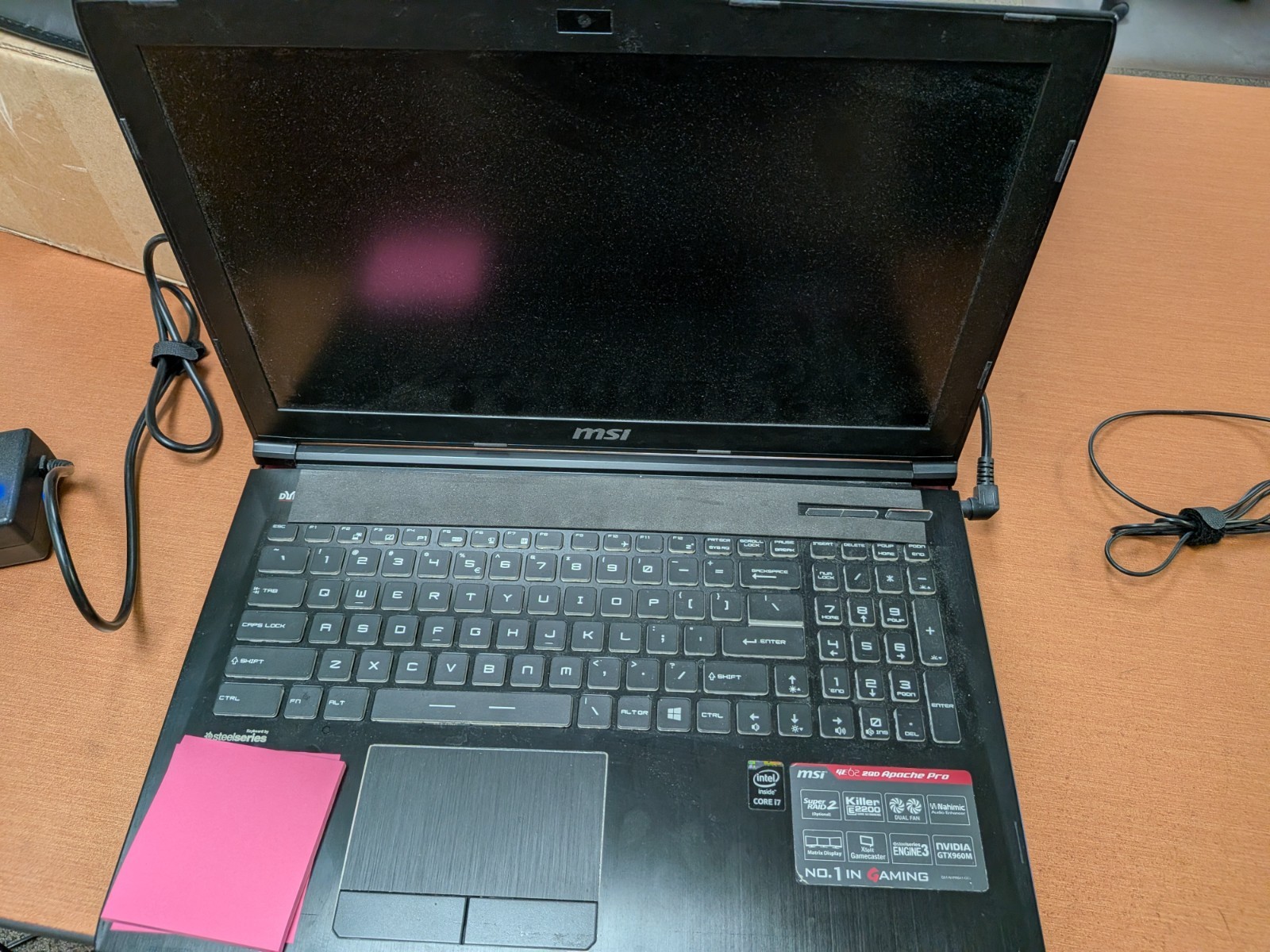 Used MSI Model MS-16J2 15.6" Laptop Intel i7 5700 GTF960M 12GB RAM w/ Charger