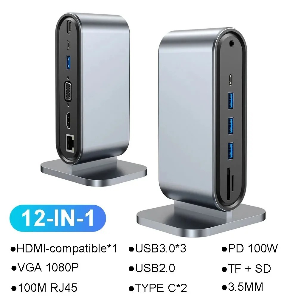 Docking Station USB C HDMI RJ45 USB3.0 4K60Hz Adapter for Laptop