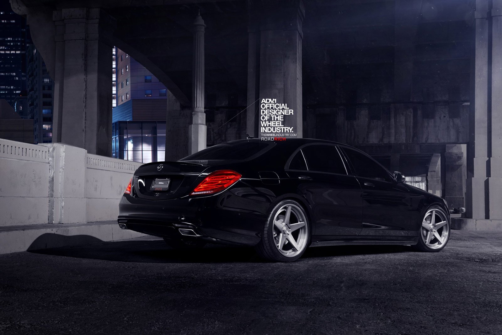 Cars adv1 wheels mercedes e550 tuning Desk Mat Stitched