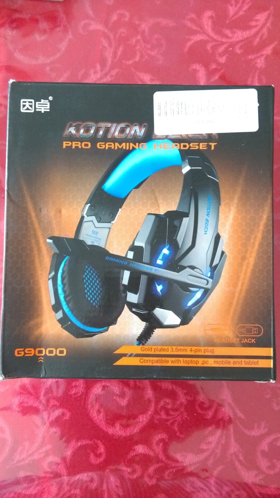 Kotion Each Pro Gaming Headset - G9000 - Gold Plated 3.5mm 4-pin plug Wired 