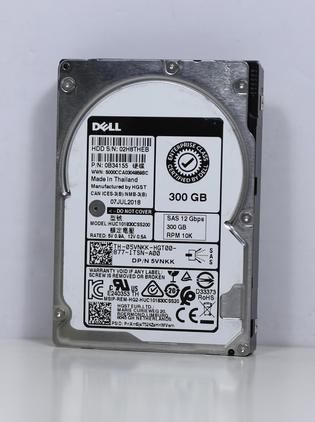 Dell 5VNKK 300GB 10K 12Gb/s SAS 2.5" SFF Enterprise HDD HUC101830CSS200
