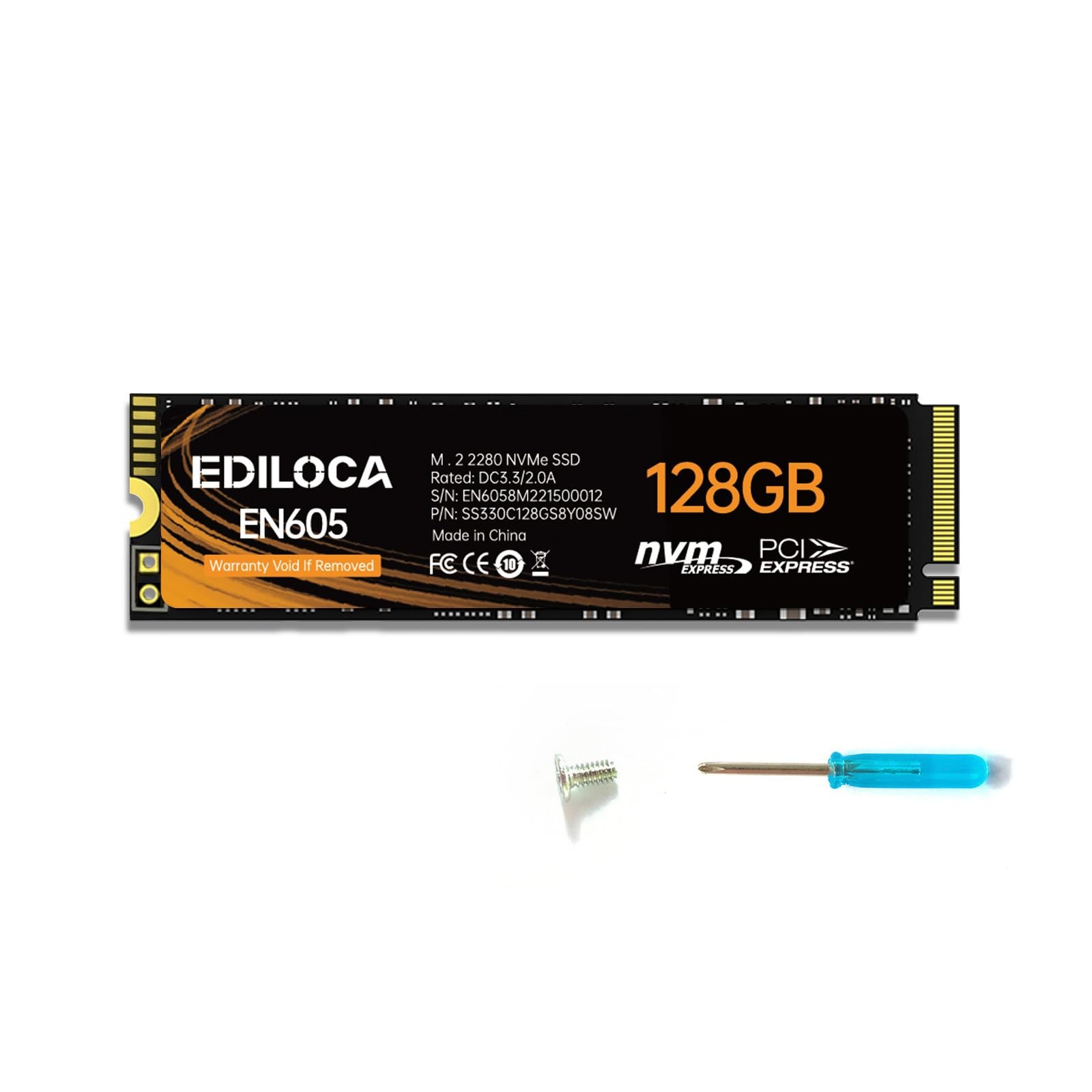 EN605 128GB M.2 2280 SSD NVMe 1.3 PCIe Gen3 x4 Internal Hard Drive Laptop PC