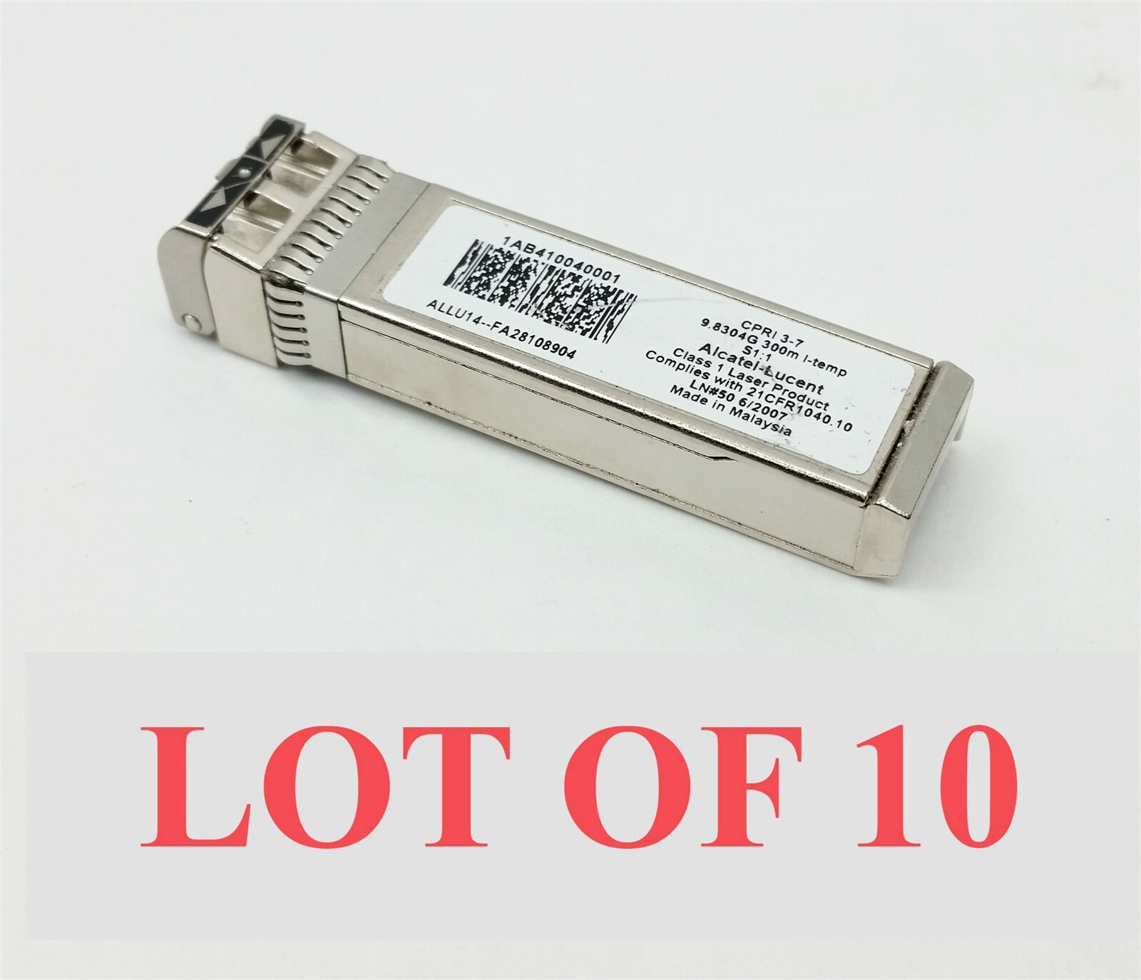 Lot 10 Alcatel Lucent 1AB410040001 SFP 9.8304G 300m S1:1 Transceiver Module