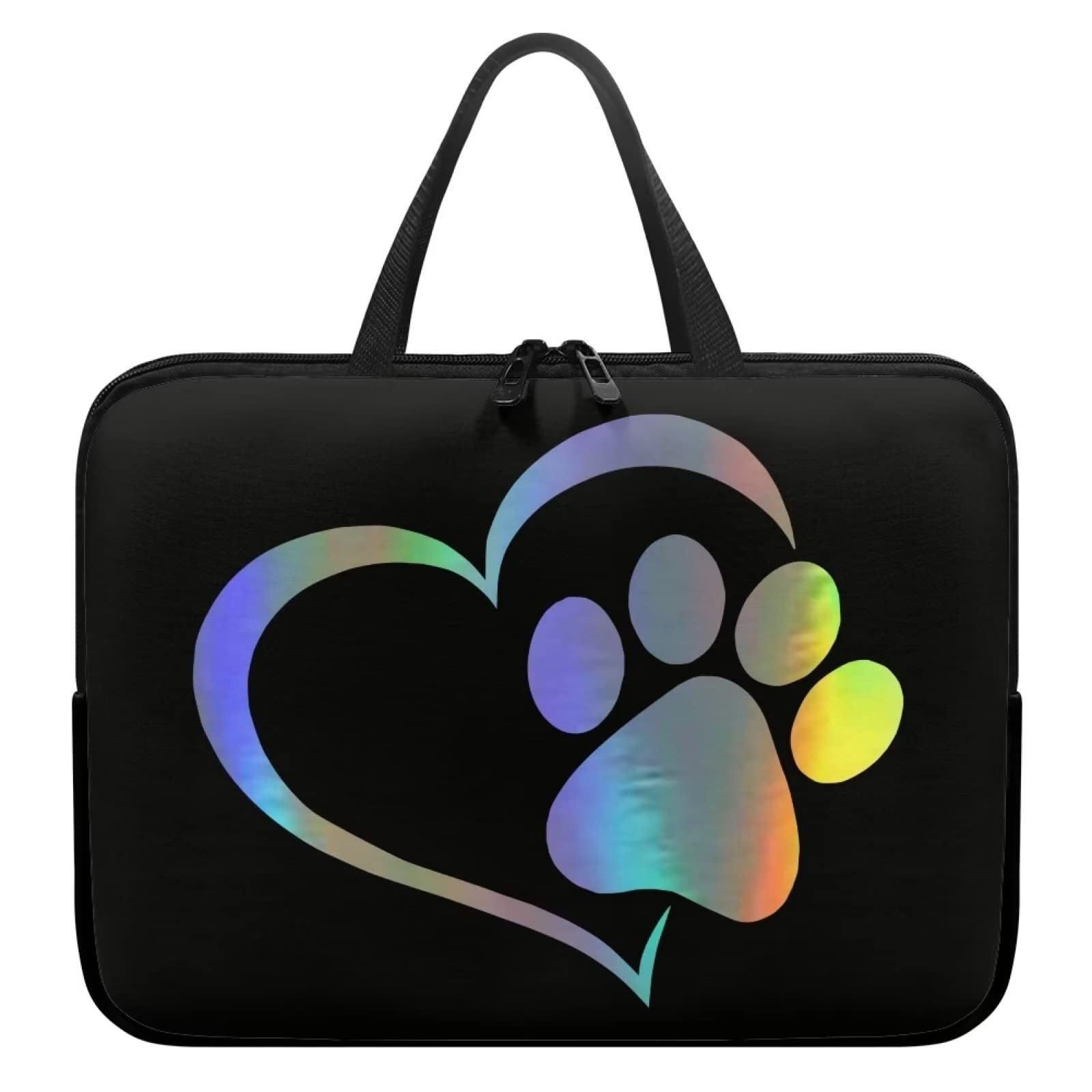 17 Inch Cute Dog Paw Laptop Sleeve, Protective Tablet Case with Handle, Compu...