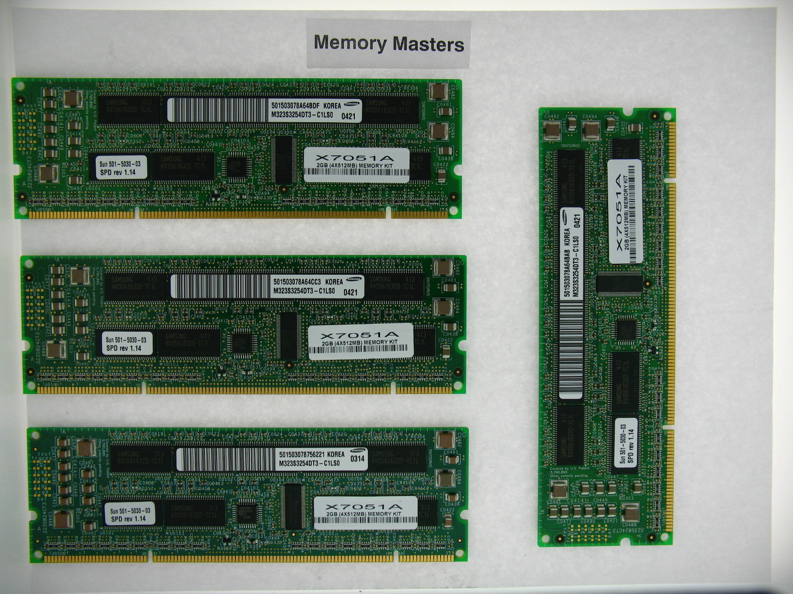 X7051A  2GB Approved (4x512MB) Sun Blade/Sun Fire Original Memory Kit