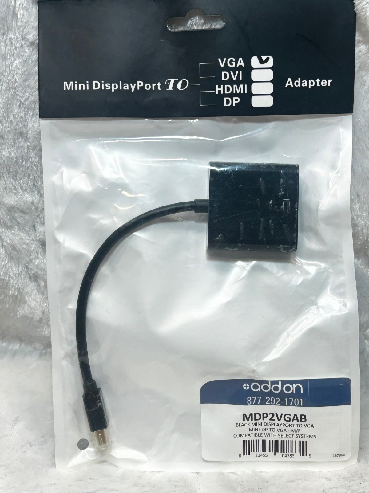 ADDON MDP2VGAB Black Mini DisplayPort to VGA M/F Active Converter Adapter
