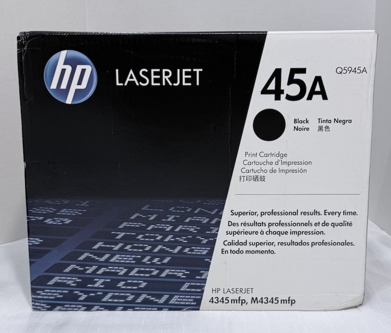 Genuine HP 45A Q5945A, Black LaserJet High Yield  Toner Cartridge - New