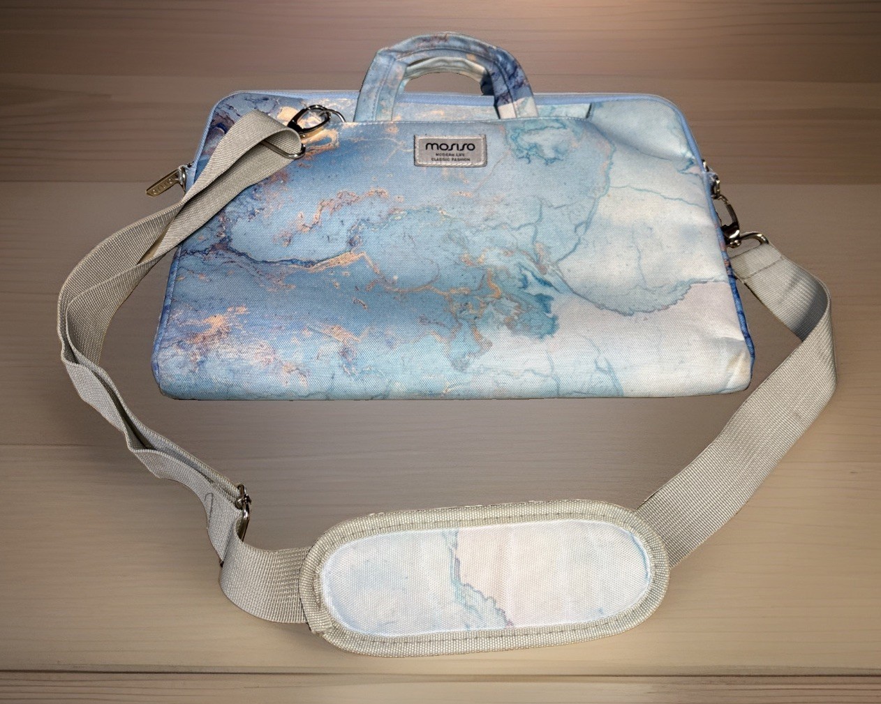 Laptop Bag Mosiso Modern Life 15" X 11” Water Blue Marble