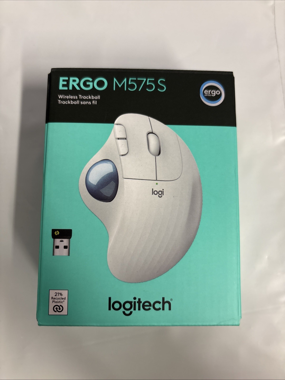 Logitech ERGO M575S Wireless Bluetooth Ergonomic Trackball Mouse Smooth Quiet