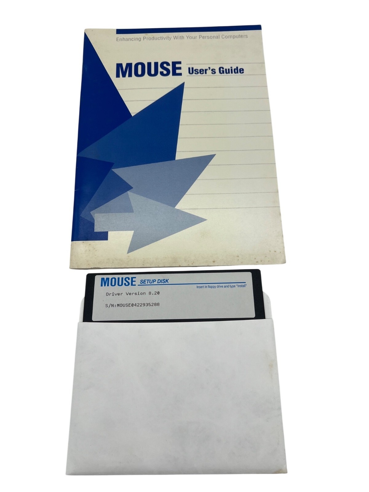Vintage PC Mouse User’s Guide Manual Dynapoint 5.25" Setup Disk IBM PS2 Serial