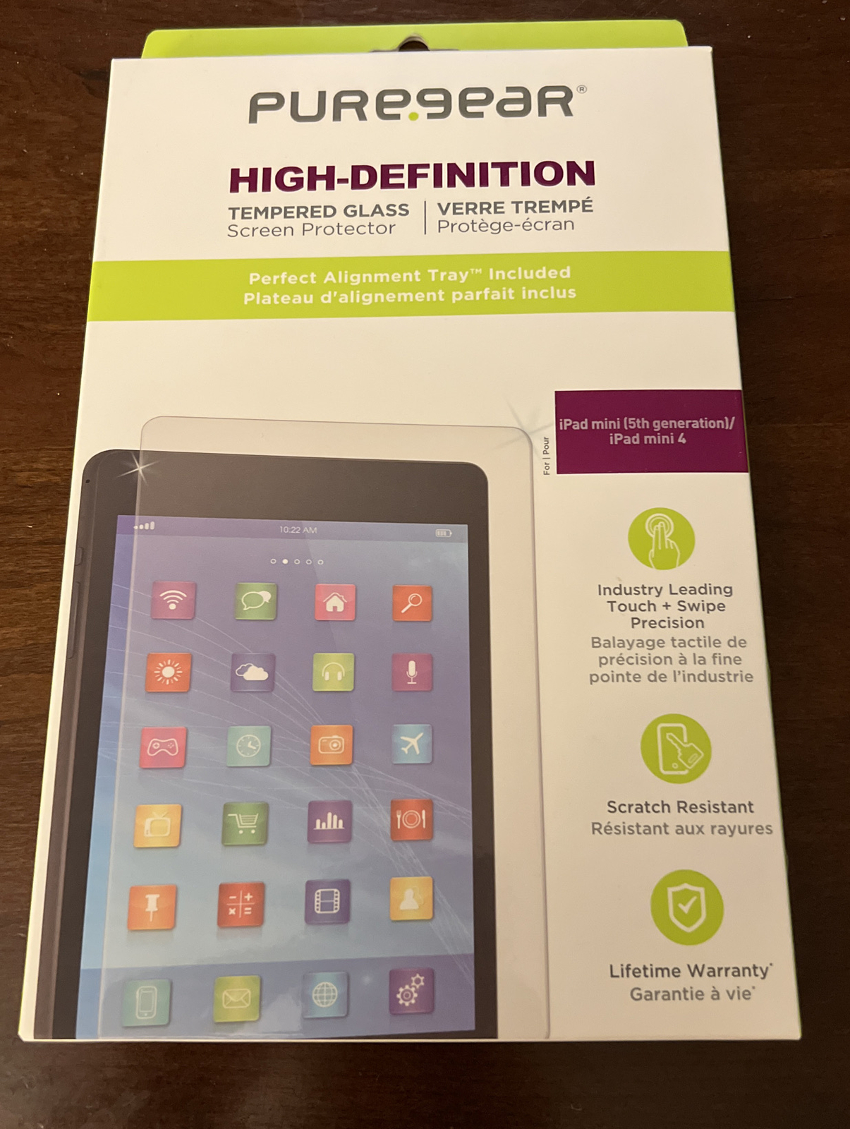 Apple iPad Mini 5, iPad Mini 4 PureGear HD Tempered Glass w/ Alignment Tray