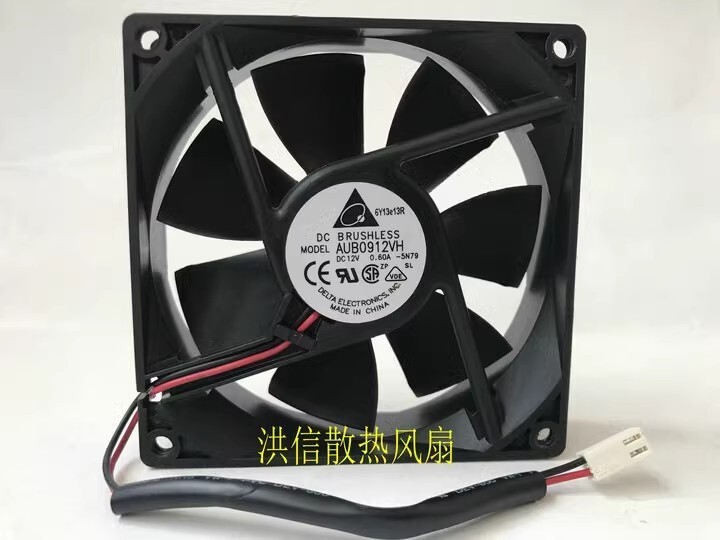 Delta AUB0912VH DC12V 0.60A 92*25MM 2-Pin High Airflow Cooling Fan