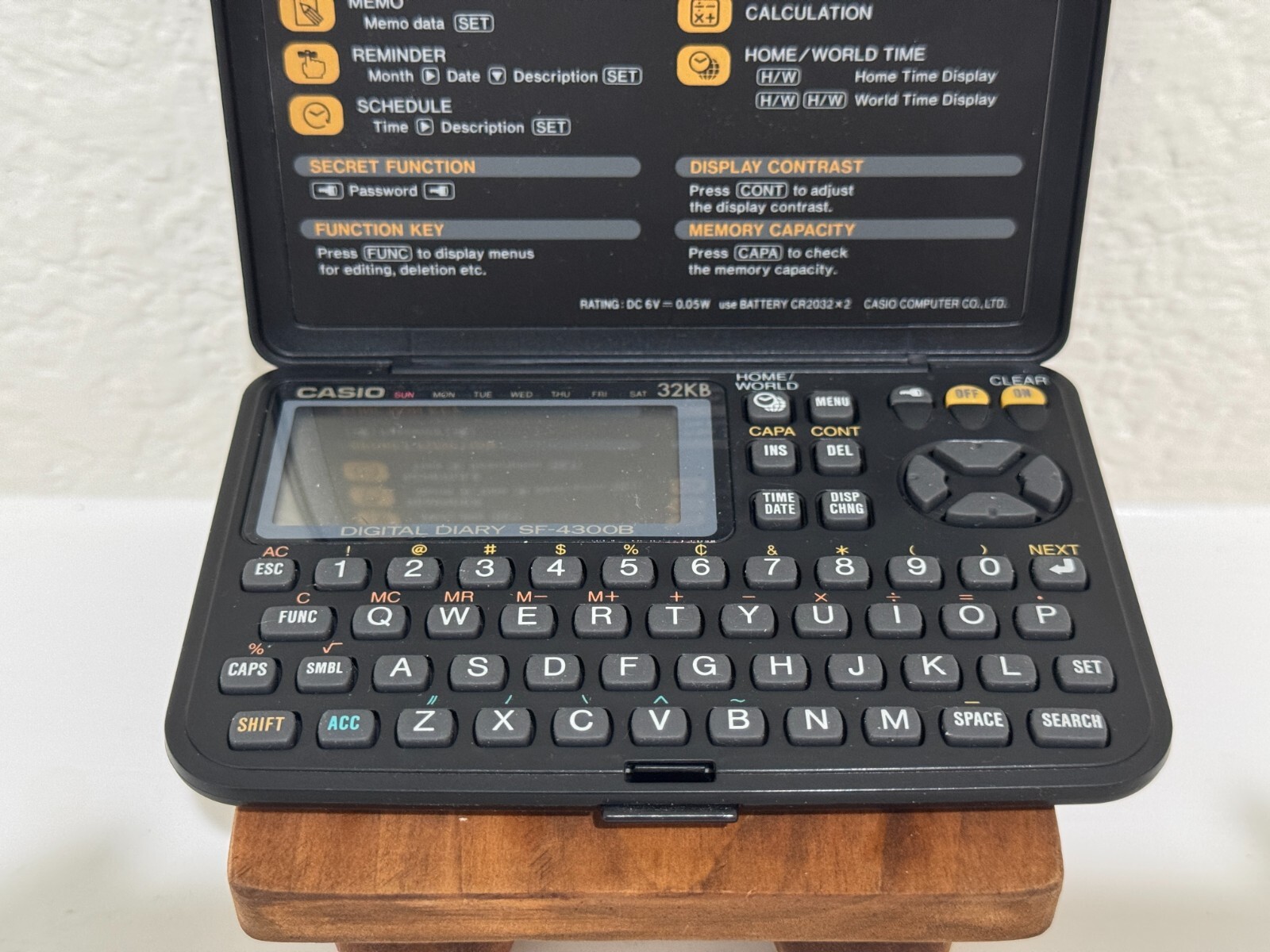 Vintage Casio Digital Diary 32KB SF-4300A Good condition Tested  
