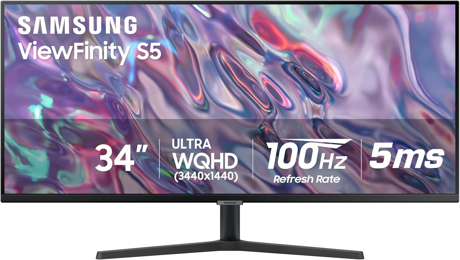 SAMSUNG 34" ViewFinity S50GC Series Ultra-WQHD Monitor, 100Hz, 5ms, HDR10, AMD