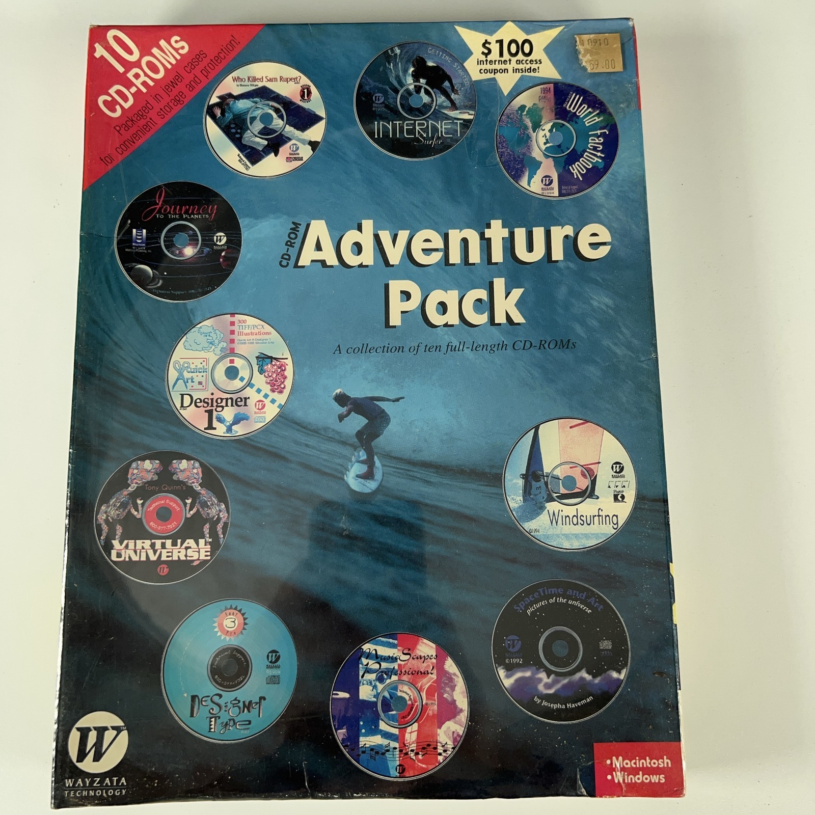 VTG Wayzata Adventure Pack 10 CD-ROM Software Collection Mac Windows 1995 NEW