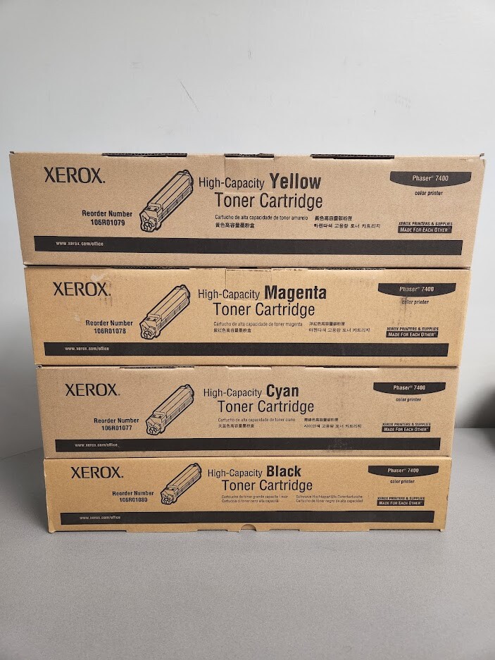 Xerox Phaser 7400 High Capacity Toner Cartridge (Cyan, Magenta, Yellow, Black)
