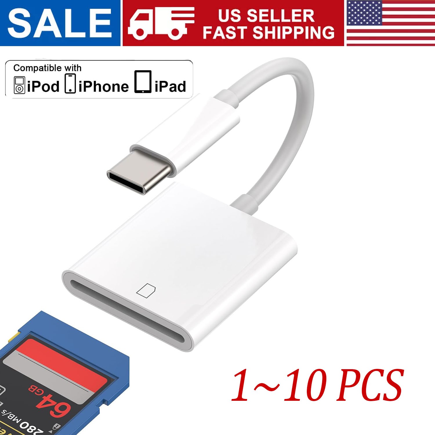 Apple USB-C toSD Card Camera Reader for iPhone17/16/15,MacBook Pro/Air, iPad lot
