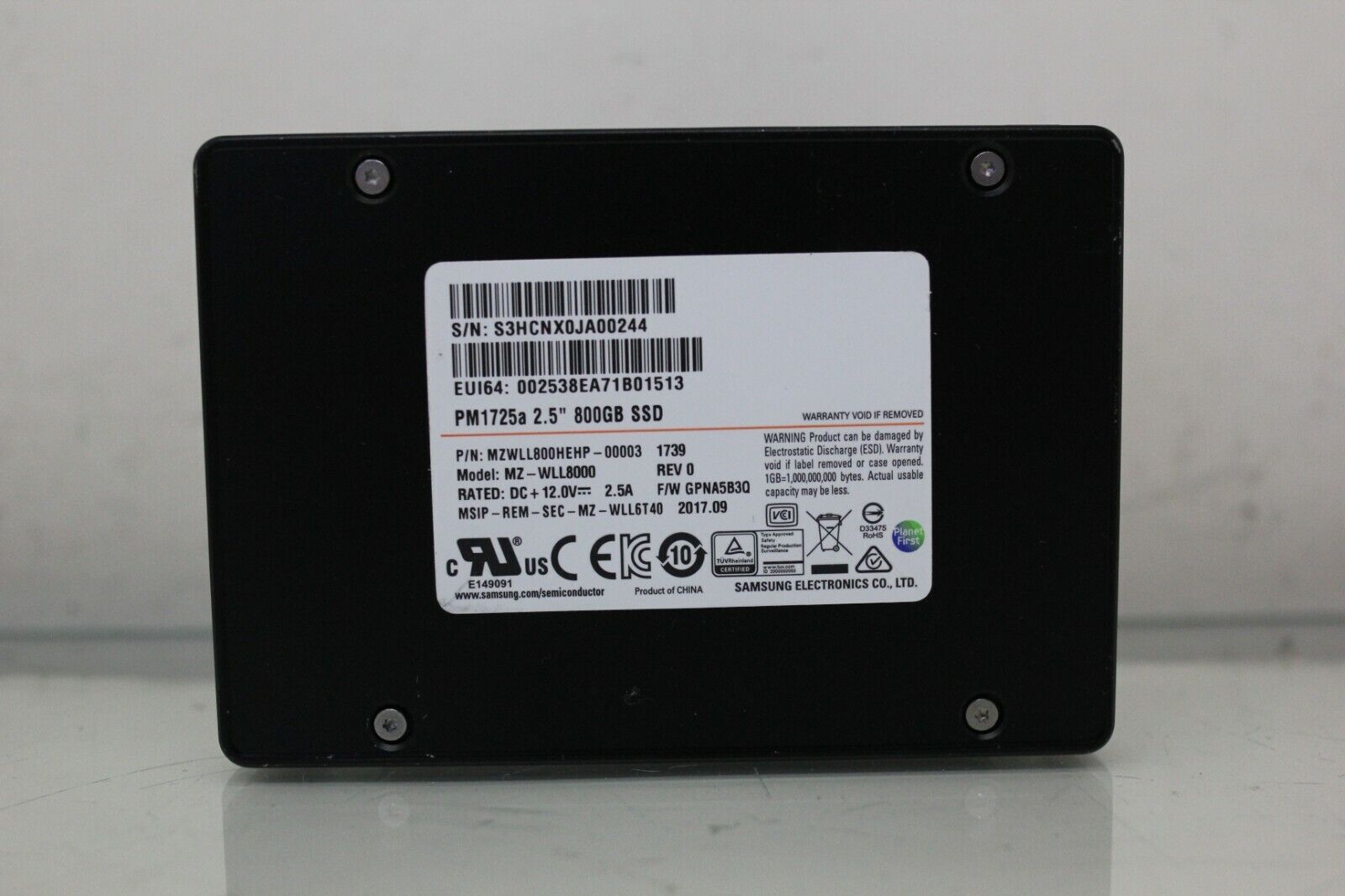 Samsung PM1725a 800GB, Internal, 2.5 inch (MZWLL800HEHP00003) Solid State Drive