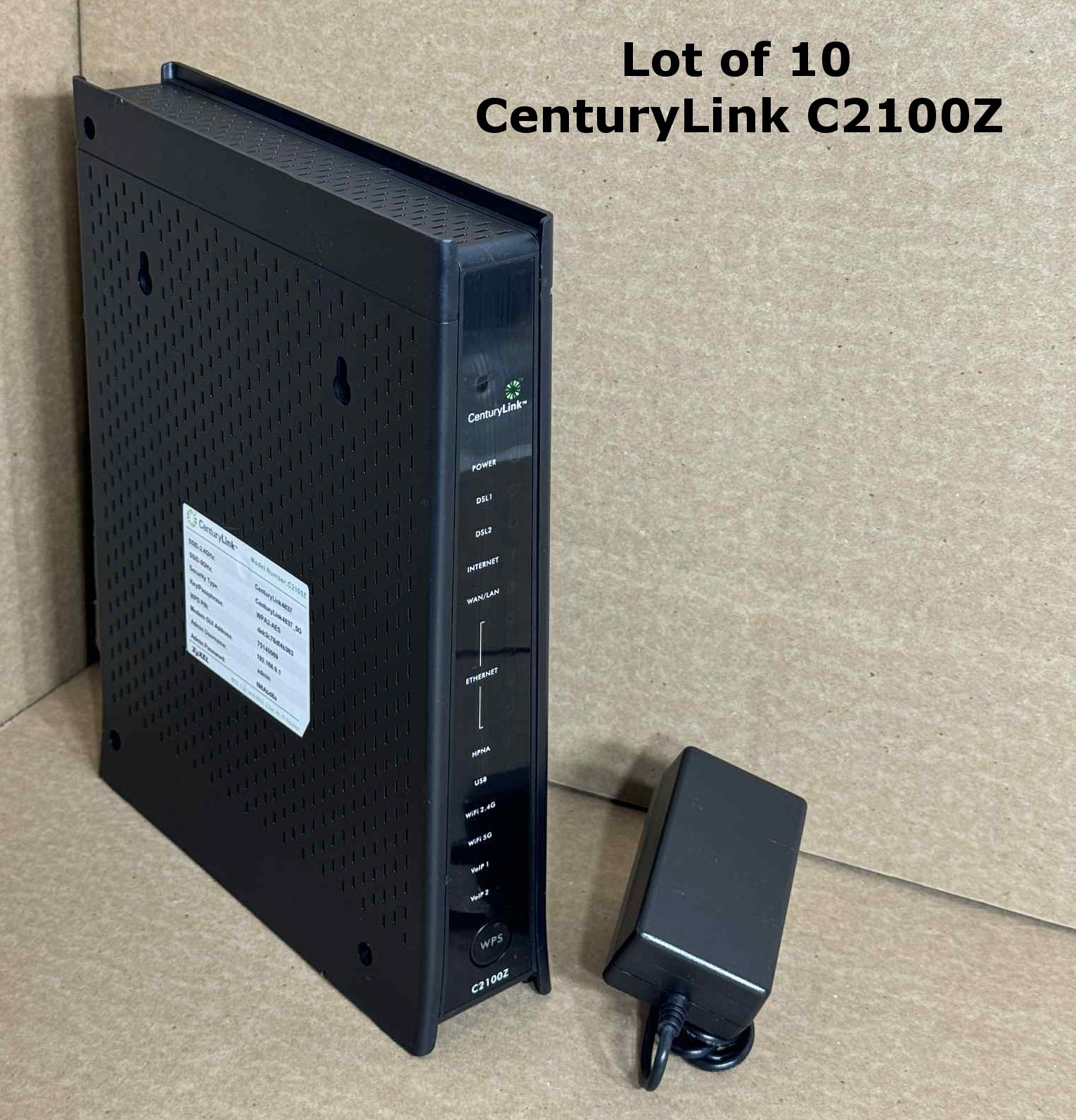 Lot of 10 CenturyLink ZyXEL C2100Z AC2050 Wireless WiFi Modem Router 2.4 5GHz