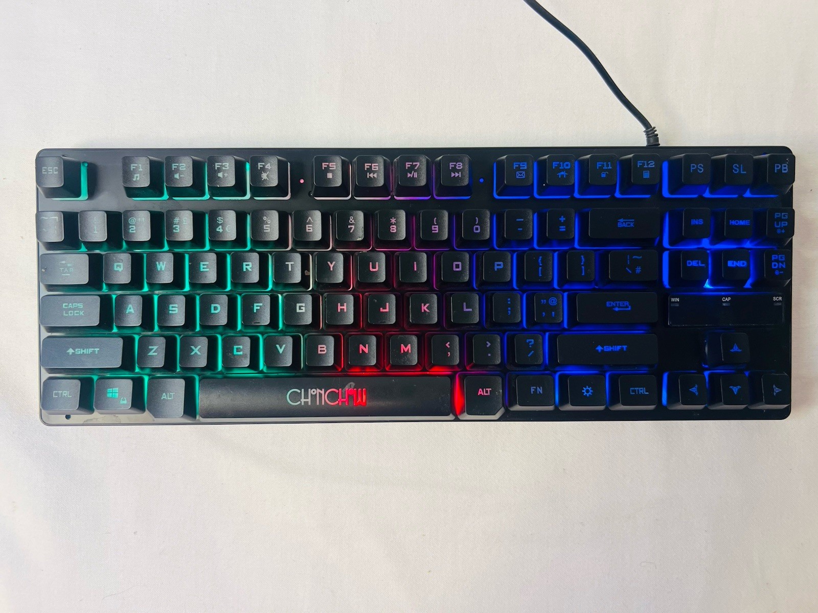 USB Gaming keyboard. Rainbow led lights gamer pc teen Fortnite Minecraft 