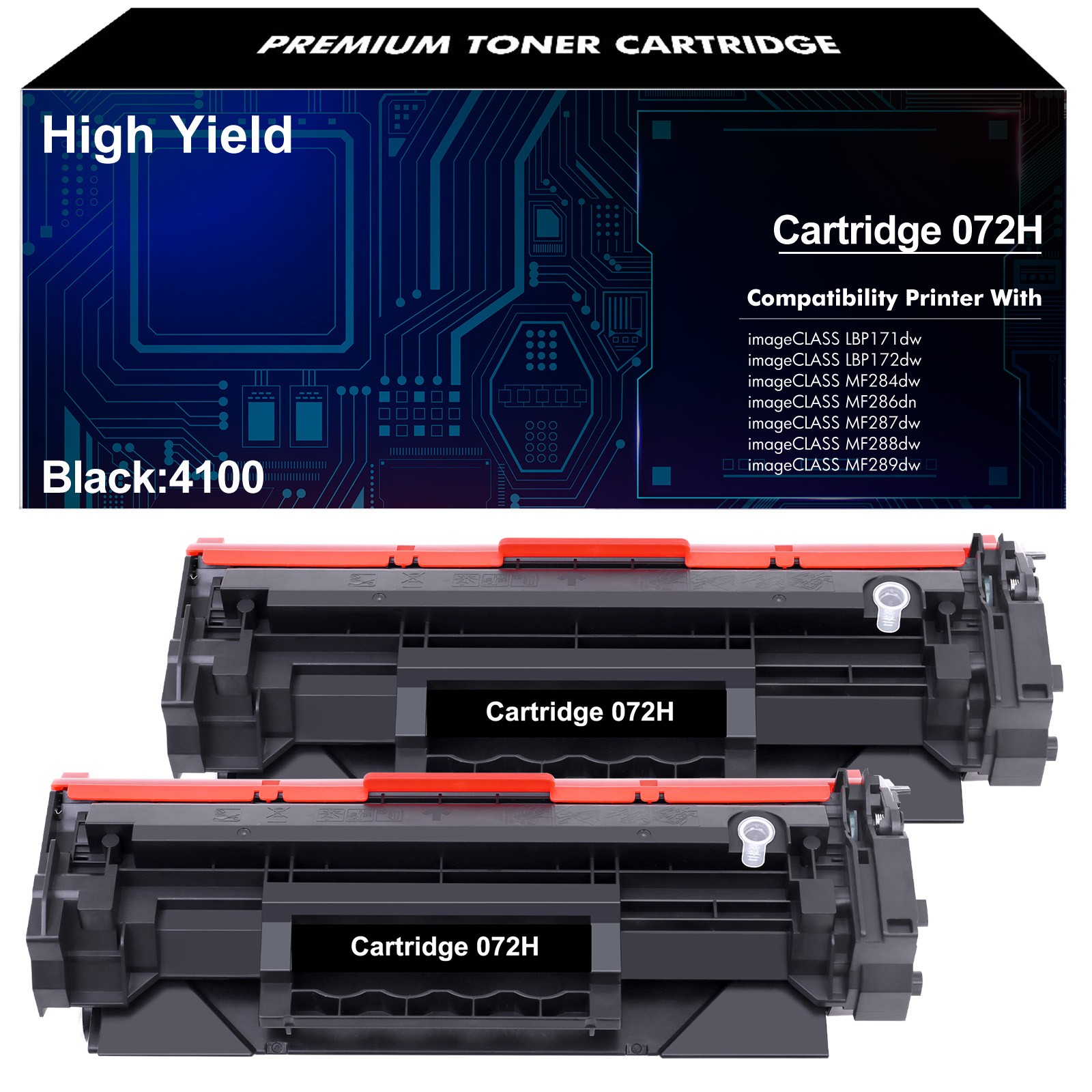 2PACK CRG072H Toner Cartridge For Canon CRG072H MF280 MF284dw MF287dw LBP172dw