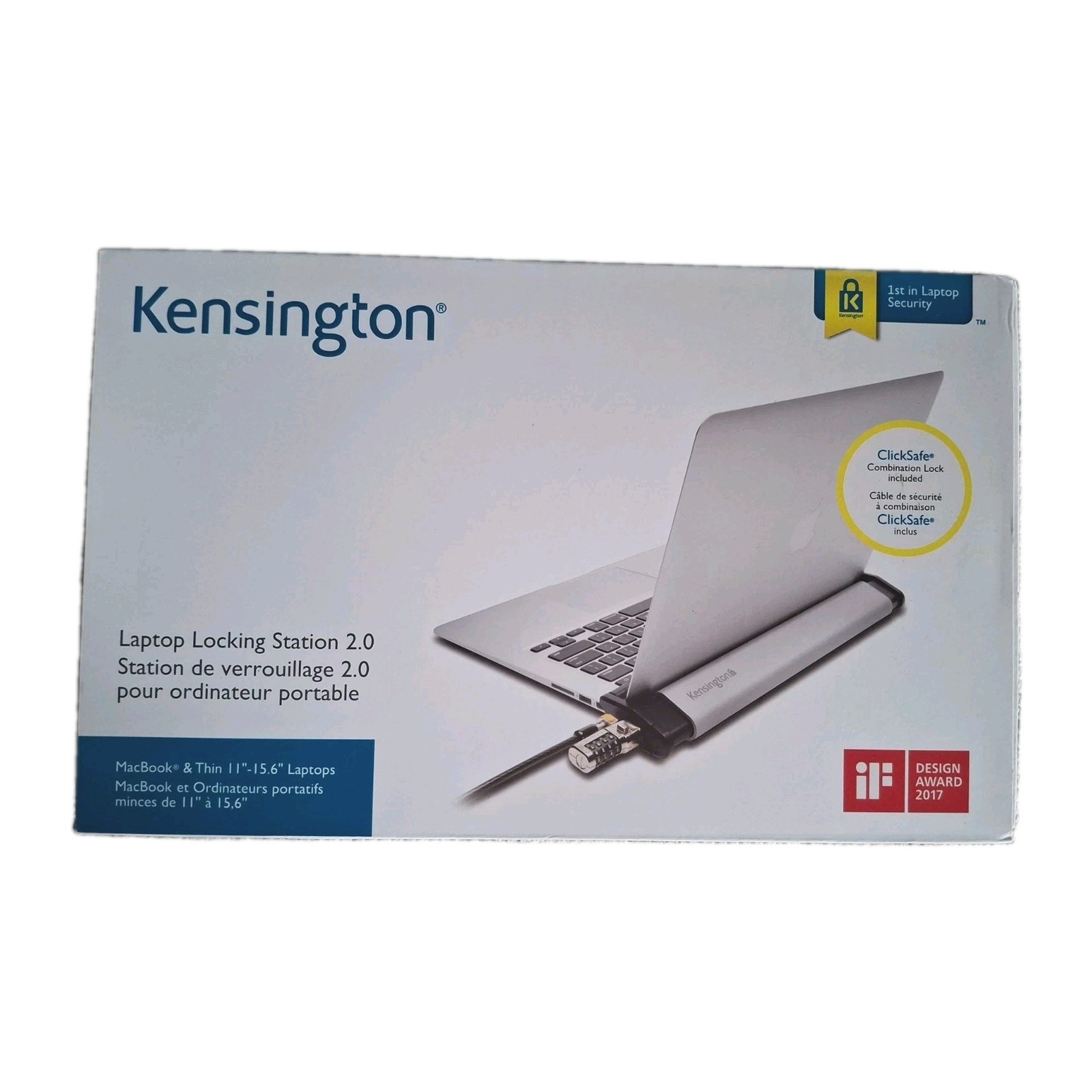 NW Kensington MacBook and Surface Laptop Locking Station 2.0 w/ Combo Lock Cable